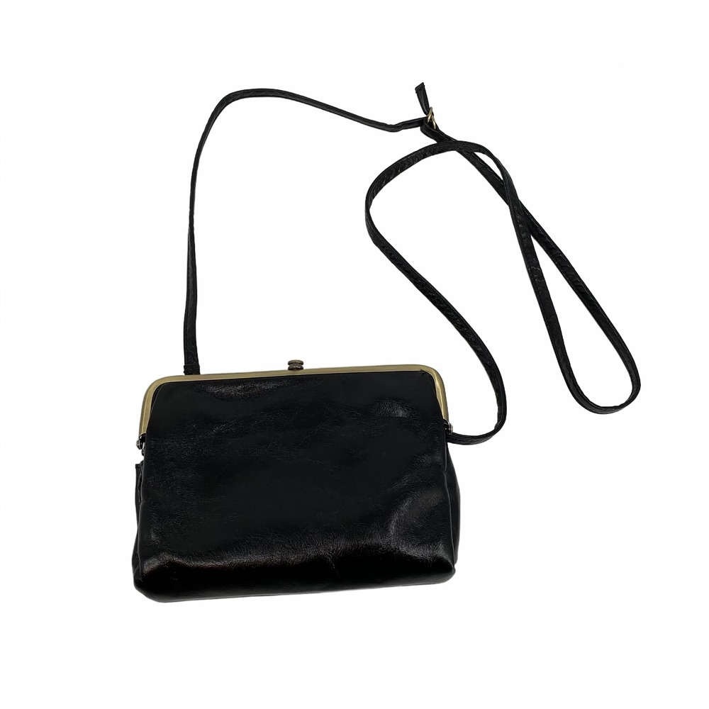 HOBO Black Leather Lauren Crossbody Bag | OS Regular